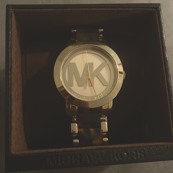 Michael Kors tortoise shell watch with gold hardware